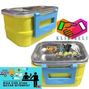 Kotak Makan Stainless Steel 2 Susun Tingkat Lunch Box Karakter