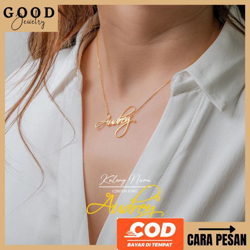 KALUNG NAMA CUSTOM TITANIUM ANTI KARAT 