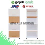 WIDE CLUB FLIP RATTAN 4 SUSUN WHITE EARTH COLOR/ LEMARI PLASTIK 4SUSUN