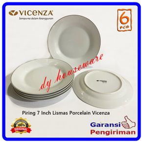 Piring Vicenza Lismas 7 Inchi Piring Salad Keramik 18 Cm Bulat 6 Pcs Porcelain Vicenza