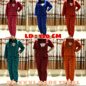 BAJU TIDUR WANITA SET PP JUMBO RAYON BAHAN KAOS TEBAL DAN MURAH