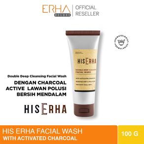 His Erha Double Deep Cleansing Facial Wash 100gr - Pembersih Wajah Pria