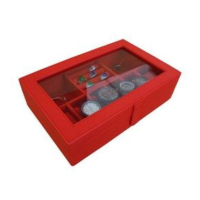 Jogja Craft BK06RD Kotak Tempat Jam Tangan Isi 6 + Tempat Perhiasan & Accesories - Merah