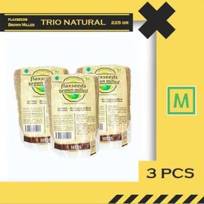 Trio Natural Flaxseeds Brown Milled 250 gram ( Bundling 3 )