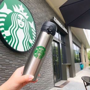 ✯BISA COD✯[Starbucks] Tumbler Starbucks 473ml Stainless Steel Tumbler Travel Termos Botol Black / Purple