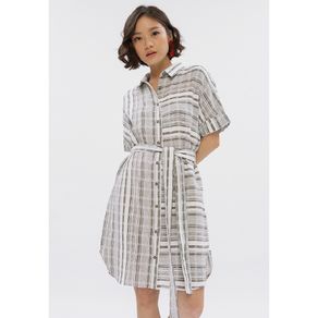 Minimal Dobby Striped Shirt Dress