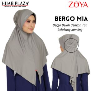 Jilbab Instan Zoya BERGO MIA ZOYA Serut Tali Belakang Belah Depan Putih dan Coklat