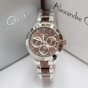 jam tangan wanita alexandre christie ac 2741 silver brown original