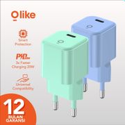 Olike C302 Adaptor Kepala Charger 20W Port Type C PD Fast Charging Untuk iPhone 11 12 13 Pro max