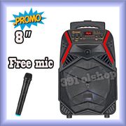 gmc 897o speaker portable ngebass with bluetooth 8 inch free mic 1