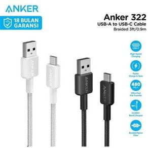 Anker 322 USB-A to USB-C Kabel Data Cable 3ft 0.9m Braided - A81H5