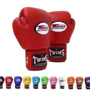 glove muaythai original twins sarung tinju boxing 12oz merah biru