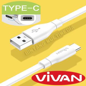 Kabel Data Type C USB Vivan Tipe CBC 100S 1M Fast Charging 2.4A