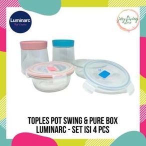Toples Murah Tempat Kue Luminarc 2 Toples + 2 Pure Box Set 4 Pcs