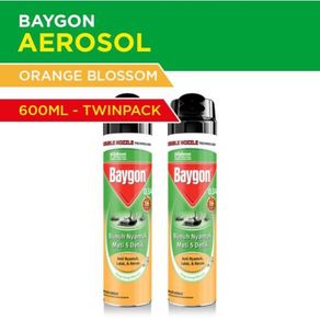 Baygon Aerosol Orange Blossom 600 ml x 2