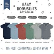 Little Palmerhaus Boy Collar Bodysuit Short Sleeve (Jumper Bayi)