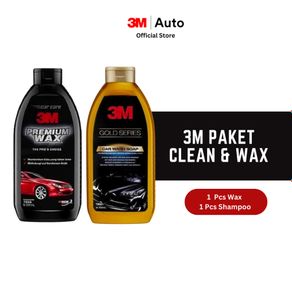 3M Paket Clean And Wax Pack - Car Wash Gold & Premium Wax- Harga Murah