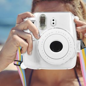 Kamera Baru Jelas PVC Keras Case Penutup dengan Tali untuk Fujifilm Instax Mini 9/8/8 + DOM668