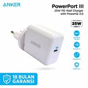 anker kepala charger 25w fast charge port type c iphone 13 & android - putih
