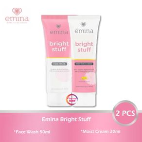 Paket EMINA Bright Stuff ( Face Wash 50mL + Moist Cream 20mL ) - 2 Pcs