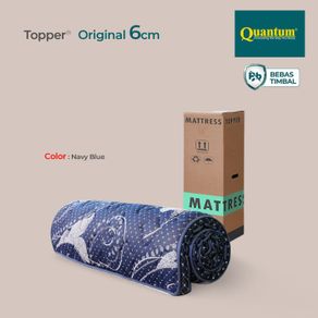 quantum mattress topper 6cm / kasur springbed spring bed - navy blue160 x 200