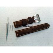 tali / strap kulit untuk jam tangan panerai luminor diameter 22 22mm - coklat muda