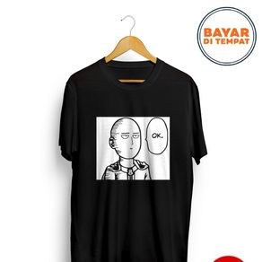Kaos SAITAMA ONE PUNCH MAN OK FACE MEME ANIME OPM / Kaos Distro / Kaos Simple / T-Shirt DJA Cloth
