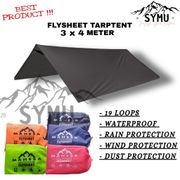 Flysheet Tenda Camping 3x4 Waterproof Tarp tent Bivak Bushcraft Terpal Outer Bahan Tebal