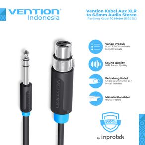 [bbe - 1m] vention kabel aux audio mic 6.5mm male to xlr female - 10 meter