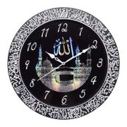 Jam Dinding Pioneer - Nuansa Islami Kaligrafi Ukir 3D Kabah - Hitam