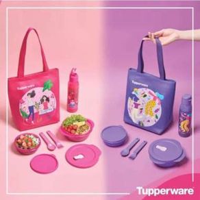 Tempat Makan Tupperware - Tas Makan - Duo Mini Lunch Set Pink