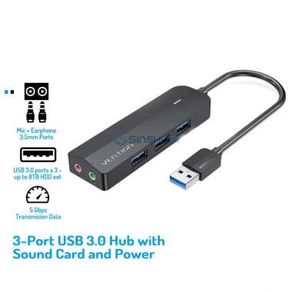 Vention USB Hub 3.0 with Sound card External Stereo Audio Mic TRS