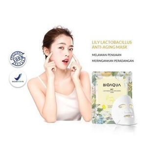 bioaqua sheet mask flowers series | masker topeng bioaqua - lily