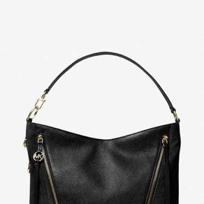 brooklyn large leather shoulder bag black