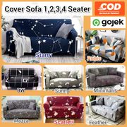 cover sarung sofa stretch elastis 1 2 3 seater dudukan - starry 3 seat
