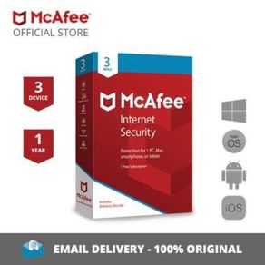 McAfee Internet Security Software Antivirus 3 Device / 1 Year