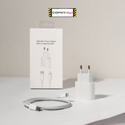 charger iphone fast charging original 100% 20w adaptor usb-c + kabel - adaptor + cable