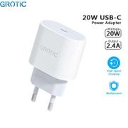 GROTIC Charger PD 20W 2.4A Fast Charging Adaptor QC3.0 Type-C Lightning Adapter untuk Iphone 12 X Xs 8 Oppo Xiaomi Phone