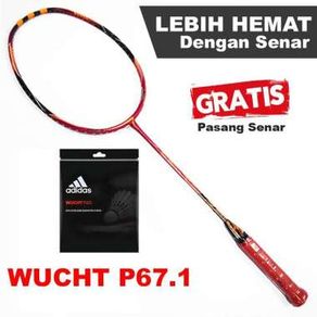 Paket Raket Badminton Adidas stilistin W1.1 Power Pink dan Senar Adidas wucht P67.1