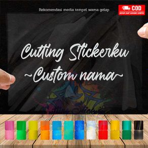 Lucu Imut Custom Nama Cutting Sticker Variasi Motor Mobil Matic 3D Jepang Tulisan Keren Hologram Pelangi Kanan Kiri Nama Kustom Aksesoris Body Samping Spakbor Windshield Visor Helm Kaca Modif Nmax Pcx Vario Beat Scoppy