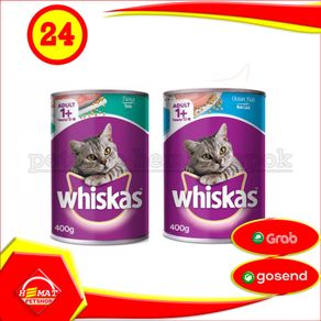 Whiskas Tuna Adult 400 Gram 24 PCS Makanan basah Kucing CAT Wet Food Kaleng 400gr murah