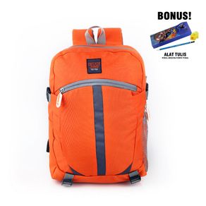 [GRATIS TEMPAT PENSIL] Catenzo Junior - CDR 009 Tas Sekolah Best Seller Plus Kabel USB Anak Laki-Laki Orange