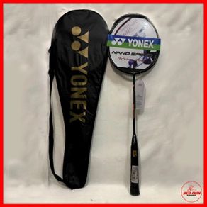 raket badminton /bulutangkis yonex import + tas kulit - hitam