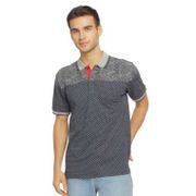 POSHBOY Polo Shirt Gonzales Navy Blue - Kaos Kerah Pria Lengan Pendek Motif Full Print