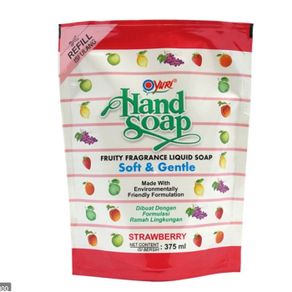 yuri hand wash reffil 375ml - strawberry
