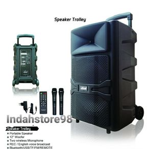 Speaker Portable 12 inch DAT DT 1210 FT Bluetooth Karaoke Xbass Free 2 Mic Wireless # Advance