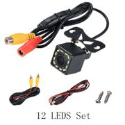 AUTOFun 12LED Camera Mundur Kamera Mundur Universal Parkir Mobil Dengan LED Car Rear View Camera（Kabel video 6m + kabel daya 1m）