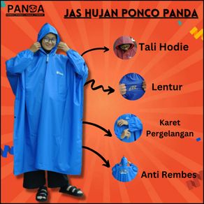 Jas Hujan Ponco Kelalawar By Panda Bahan Karet PVC Tebal dan Elastis Ukuran Jumbo Garansi Original