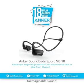 Anker SoundBuds NB10 Sport Bluetooth headset headphone earphone - Hitam