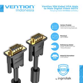 vention 1.5m kabel vga premium male to male - dae - 10 meter
